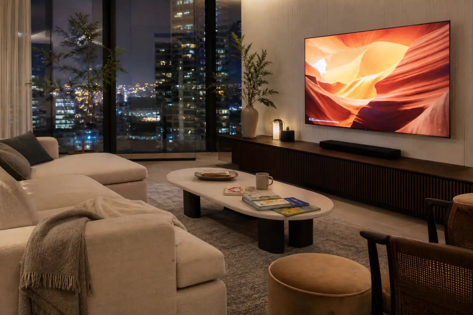 International family living-room television in the UAE